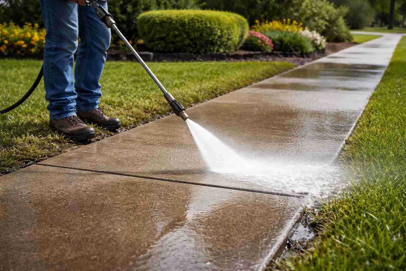 Sidewalk Pressure Washing - Clearvue