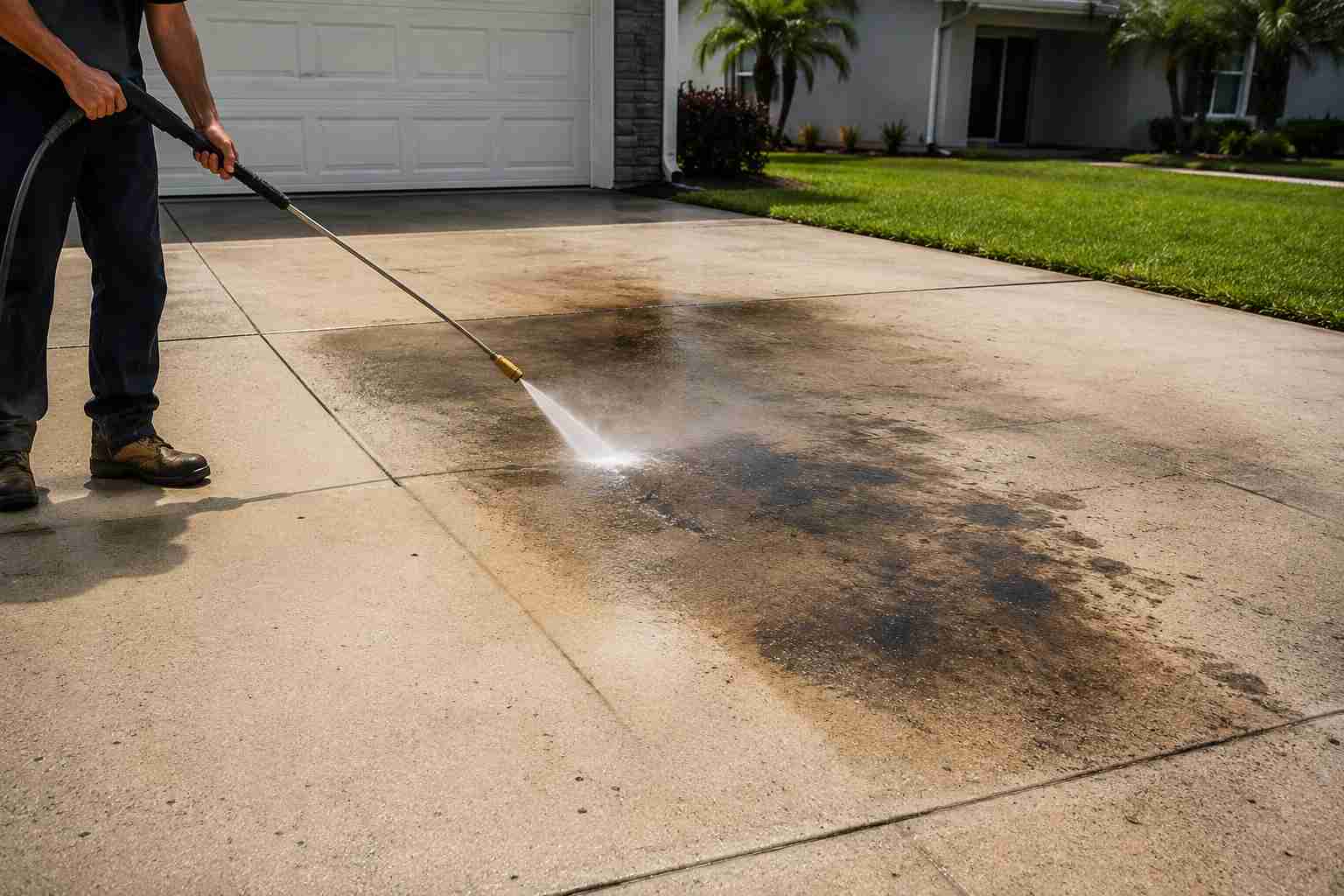 Can Pressure Washing Remove Grease Stains from Driveways Clearvue Exterior Cleaning Services | ClearVue Can Pressure Washing Remove Grease Stains from Driveways - Clearvue Exterior Cleaning Services