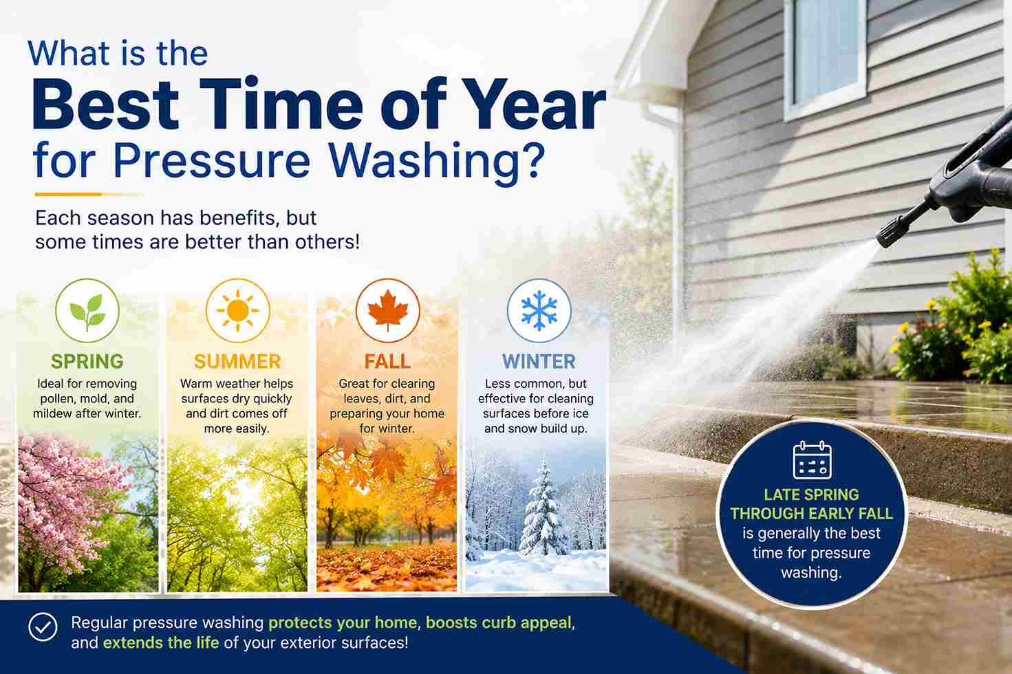 What is the Best Time of Year for Pressure Washing - Clearvue Exterior Cleaning Services